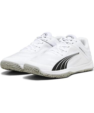 Buy PUMA Unisex Accelerates Turbo Indoor Sneakers - 45 EU - White Black & Concrete Gray - International Shipping Available - Buy Online on GoSupps.com