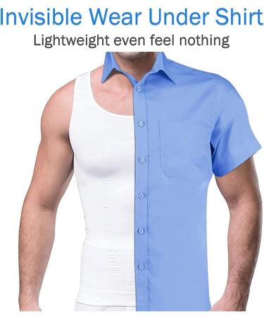 Aptoco Men's Compression Slimming Body Shaper Tank Top - White (Large) - Buy Online on GoSupps.com
