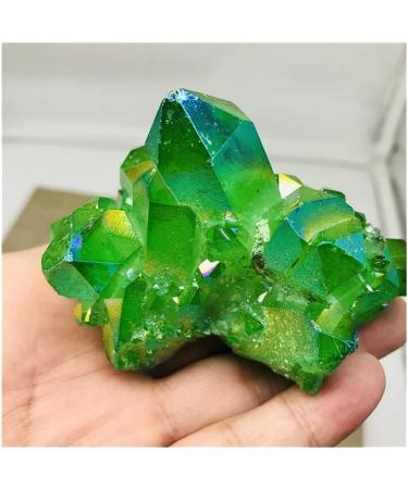 Jukuckv Spiritual Support Green Flame-Halo Quartz Crystal Cluster - Rare Light Green 100-130G - Buy Online on GoSupps.com