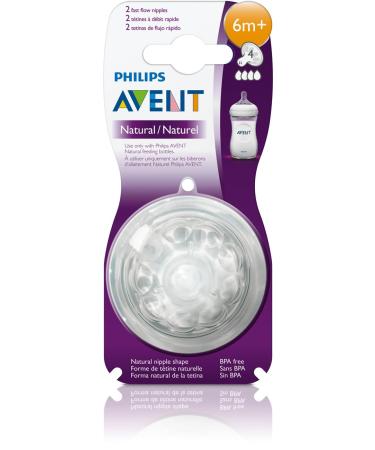 Philips AVENT BPA-Free Natural Fast Flow Nipples 2-Pack - Safe and Convenient Feeding Solution - Buy Online on GoSupps.com