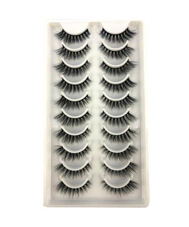 New 10 pairs natural false eyelashes fake lashes long makeup 3d mink lashes eyelash extension mink eyelashes for beauty (10pairs-Aqx1)