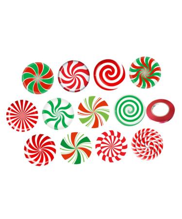 STOBAZA 12 Sheets Christmas Candy Stickers Christmas Tree Pendant Christmas Tree Peppermint Xmas Decors PVC