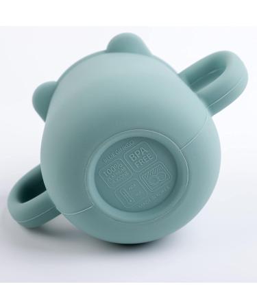 BLUE GINKGO Silicone Toddler Cup - 8oz Training Open Cup with Handles for Toddlers 1-3 | Made in Korea | Green - Buy Online on GoSupps.com