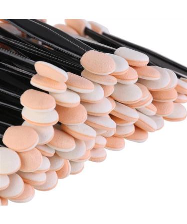 AKOAK 100 Pcs Soft Latex Sponge Eye Shadow Stick Double-sided Disposable Eye Shadow Brush Nail Decorative Glitter Brush Eye Makeup Tools