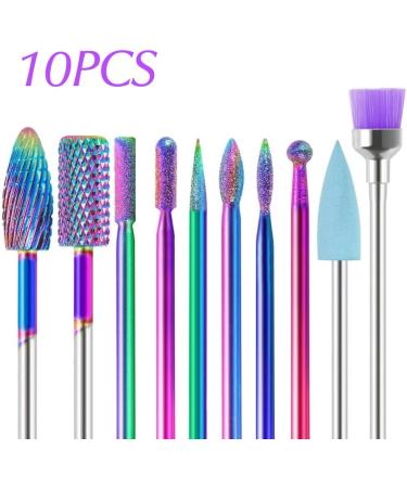 10 Pieces Nail Mill Bits Professional Remove Gel Cuticle Diamond Tungsten Carbide Nail Drill Tools Cuticle Remover Bits Cuticle Manicure Nail Polishing Tools Kit for Manicure Pedicure - Buy Online on GoSupps.com