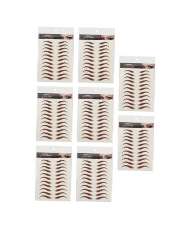 WOFASHPURET Eyebrow Pen 9 Sheets Waterproof Eyebrow Stickers Eyebrow Tattoos Stickers Eyebrow Transfer Stickers 6d Shaping 21x14.7cm Brown