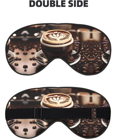 SSIMOO Hot Coffee Eye Mask - Double-Sided Coffee Bean Print Soft & Light Blocking for Better Sleep - Buy Online on GoSupps.com