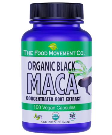 Black Maca 500mg 60 Capsules - Organic Non-GMO Vegan Gluten Free- Black Maca Root Supplement for Whole Body Wellness