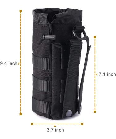 Upgraded Tactical Water Bottle Holder - Black | Molle Hydration Carrier Bag for Sports and Travel - 1 Pack - Buy Online on GoSupps.com