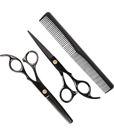 Qukaim Barber Cutting Scissors Kit Hairdressing Shears Set Incisive Stainless Steel Professional Haircut Scissors Kit for Barber Black 6.7in - Buy Online on GoSupps.com