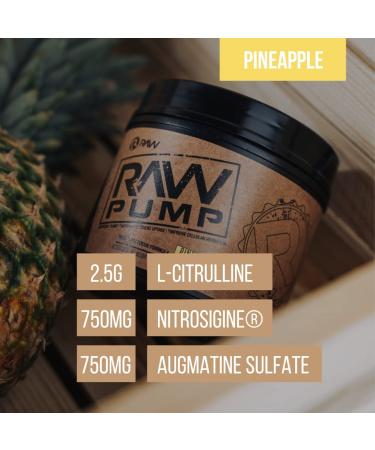 Pineapple RAW Pump Stim Free Pre Workout | Nitric Oxide Booster Supplement | Powerful Pumps | 40 Servings - Buy Online on GoSupps.com