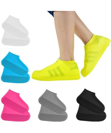 Waterproof Silicone Shoe Covers - Reusable Anti-Slip Overshoes for Men, Women, Kids - Foldable Galoshes Rain Boots - Black (Medium) - Buy Online on GoSupps.com