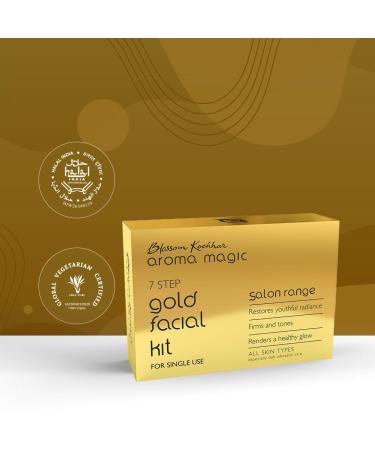 Aroma Magic Gold Facial Kit - 7 Steps Firming & Toning Skincare Set | Enhance Dull Skin for Youthful Glow | Single Use for All Skin Types - Buy Online on GoSupps.com