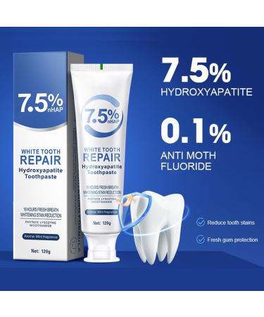 Hydroxyapatite Toothpaste for Enamel Protection and Tooth Strengthening Hidroxiapatita Toothpaste Gentle Mint Fresh Breath Daily Use for Oral Health 4.23oz (1 PCS) - Buy Online on GoSupps.com