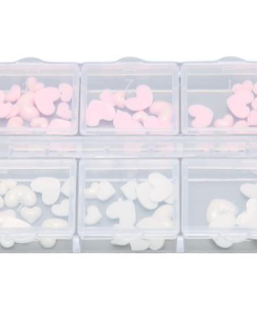Nail Art Decoration Pink and White Heart Shape Nail Art Accessories Cute 3D Safe for DIY - Buy Online on GoSupps.com