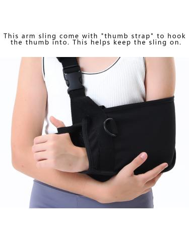 Kids Shoulder Immobilizer Arm Sling with Waist Belt - Pediatric Breathable Support Brace for Shoulder Injury (Small, Black) - Buy Online on GoSupps.com