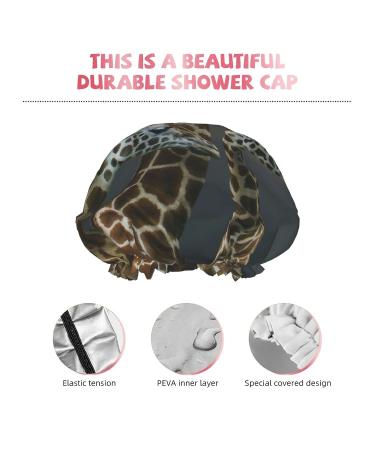 Sunset Giraffe Printed Waterproof Shower Cap | Fits All Sizes & Hair Textures | Women's Bath Cap - Buy Online on GoSupps.com