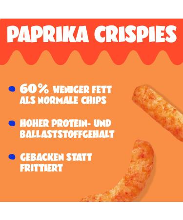 Ahead Crispies Paprika - High Protein Vegan Chips | 24% Protein Low Fat Gluten-Free Snacks | Delicious Healthy Treats for Movies & On-the-Go - No Added Sugar No Palm Oil - Buy Online on GoSupps.com