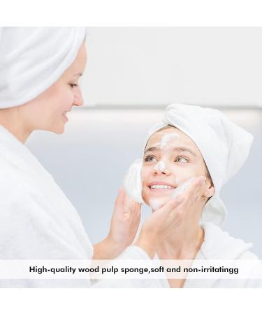 Geiserailie 50-Piece Compressed Natural Facial Sponges - Soft Exfoliating Cleansing Makeup Removal Sponge Set with Storage Jar (White) - Buy Online on GoSupps.com