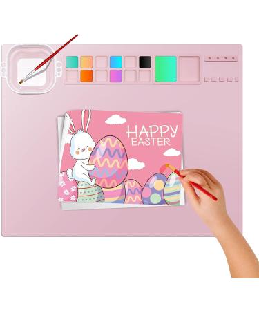 20x16 Silicone Painting Mat with Cup and Paint Holder - Non-Stick Craft Mat for Painting, Resin Casting, and Clay - Washable Artist Mat (Pink) - Buy Online on GoSupps.com