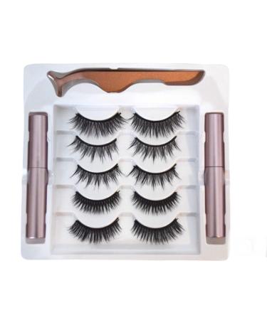 Eyelash Set with 5 Pairs of Natural Looking False Lashes 2 Applicators