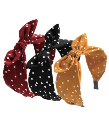 Wavelet Point Non Slip Fashion Wide Headbands Lady Hairband Elastic Fabric Hair Hoop Hair Accessories For Girls. 3dropbow