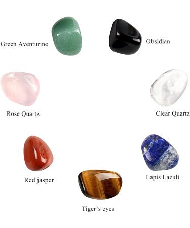7pcs Natural Stones Set for Beginners - Healing Crystals & Gemstones for Chakra Balancing, Stress Relief, and Yoga - Reiki Puff Pocket Palm Stones for Home Decoration - Buy Online on GoSupps.com