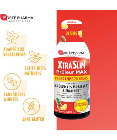 Fort Pharma - XtraSlim 700 Max Burner | Food Supplement Drink Fat Burner | Bottle 500ml 20 days - Buy Online on GoSupps.com