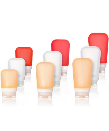 humangear GoToob+ Refillable Silicone Travel Size Bottles with Locking Cap, 3pk Set, Clear/Red/Orange, Medium (2.5oz),HG3185 - Buy Online on GoSupps.com