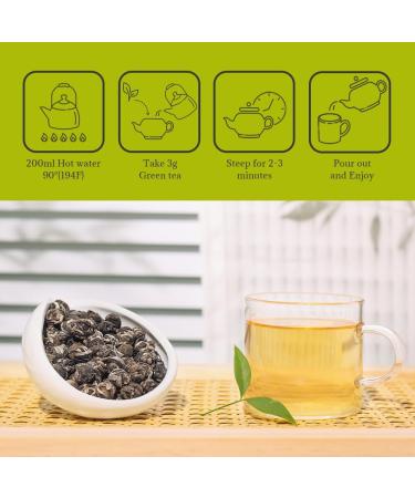  LWXLJMJZC LWXLJMJZC - Green Jasmine Dragon Pearl Tea Bulk (suitable for hot and cold) 100g - Buy Online on GoSupps.com