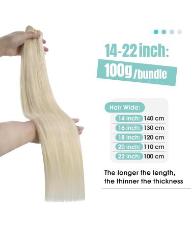 Youngsee Platinum Blonde Real Hair Weft Extensions 55cm - Premium Quality Swing Weaving Hair Bricks for Stunning Looks - Buy Online on GoSupps.com