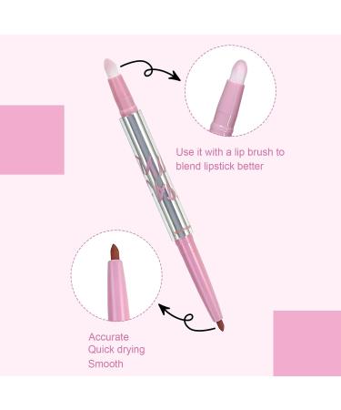 Ponhey Nude Matte Lip Liner Pencil & Brush - Long Lasting Waterproof Lipstick Marker Pen #02 for Perfect Lips - Buy Online on GoSupps.com