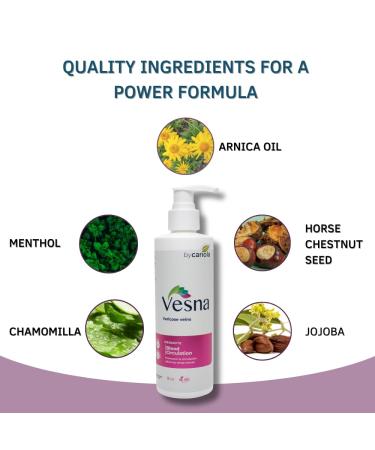VESNA Varicose Veins Cream 8 oz - Natural Calming & Moisturizing Formula with Arnica Menthol & Jojoba - Day & Night Relief for Varicose Veins - Buy Online on GoSupps.com