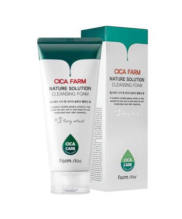 Buy FARMSTAY CICA FARM Nature Solution Cleansing Foam - Gentle Soothing Cleanser for All Skin Types | Fast International Shipping - Buy Online on GoSupps.com