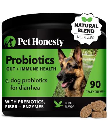 Pet Honesty Digestive Probiotic Soft Chews for Dogs Natural Digestive Support Immunity Health Seasonal Allergies Occasional Diarrhea & Constipation Due to Normal Environmental Issues (Duck) DOG Digestive Support (DUCK)