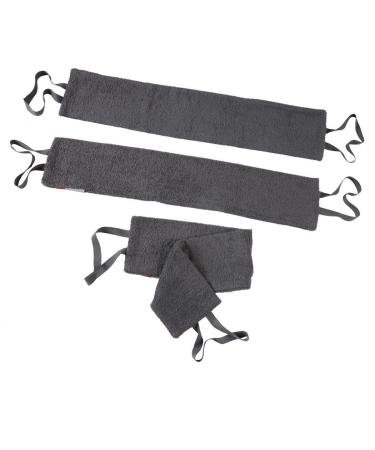 Back scrubber back washing belt made of cotton for the shower set of 3 back washing made easy creaming aid (for men)