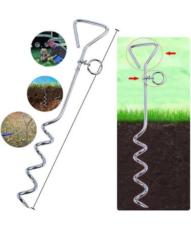2 X 16" Heavy Duty Ground Spike Stake (41cm) Dog Chains for outside Dog Tie Out Cable Steel Spiral Dog Tether Outdoor Dog Camping Accessories (Stake Only 2 X 41cm) - Buy Online on GoSupps.com