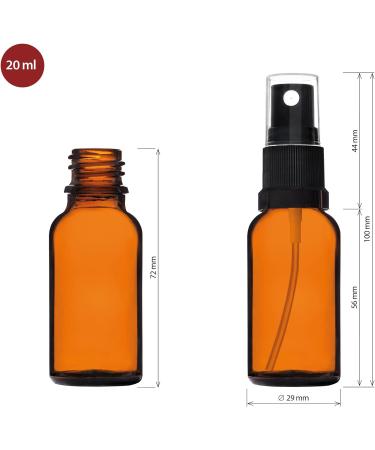 Handsunity 20ml Spray Bottles Set - 6 Amber Glass Atomizers with Black Caps & 17 Accessories for Essential Oils Pharmacy & DIY - Buy Online on GoSupps.com