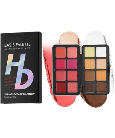 Creamy Blush Palette 16 Colours Make-Up Palette for Blushes and Creamy Eyeshadow Long Hold Bronzing Powders and Foundation for All Occasions Parties Travel - Buy Online on GoSupps.com