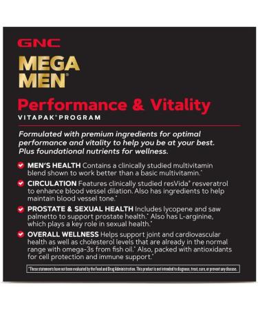 GNC Mega Men Performance & Vitality Vitapak - 30 Capsules - Buy Online on GoSupps.com