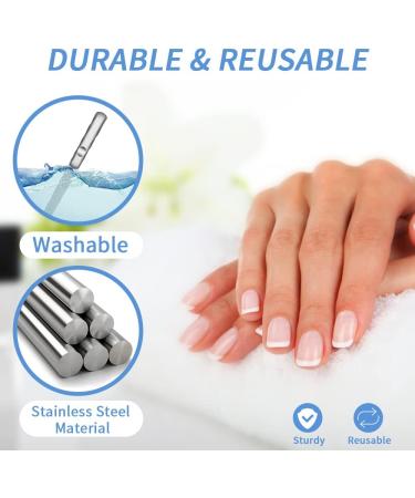 Nail Files-Metal Nail File Professional Double Sided Nail Files for Natural Nails Stainless Steel Nail File for Fingernails Toenails Fingernail File Diamond Nail Files for Home Salon Travel Use - Buy Online on GoSupps.com