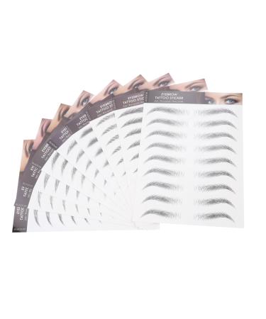 FOMIYES 9 Sheets Imitation Eco Eyebrow Sticker Waterproof Sticker Imitation Eyebrow Stickers Fake Fur Hair