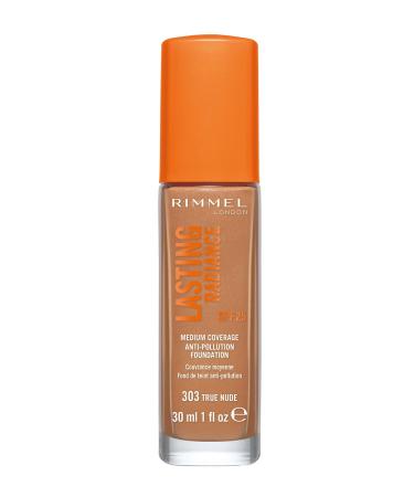 Rimmel Lasting Radiance Medium Coverage Anti Pollution Foundation SPF 25 303 True Nude (Rimmel Wake Me Up Foundation Upgrade) True Nude 30 ml (Pack of 1)