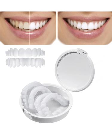 Tistik 1 pair of prostheses fake teeth false teeth veneers temporary teeth braces smile veneer immediately veneers cosmetic veneers teeth above and below dentures veneers