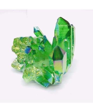 Crystal Ornaments Natural Angel Quartz Green Aura Titanium Crystal Cluster Stone 200g-500g Full of Texture (Color : 1pc 440g-500g)