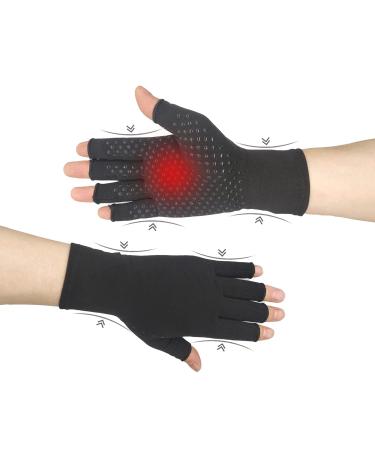 5R Arthritis Gloves Compression Gloves For Men/Women Copper Gloves for Arthritis Pain Relief/Dailywork Small Black