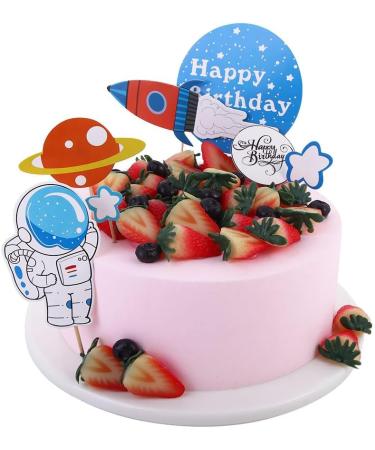 Vctitil 48pcs Cupcake Top Cartoon Children'S Party Supplies Planet Rocket Spacecraft Themed Astronaut Cake Decoration - Buy Online on GoSupps.com