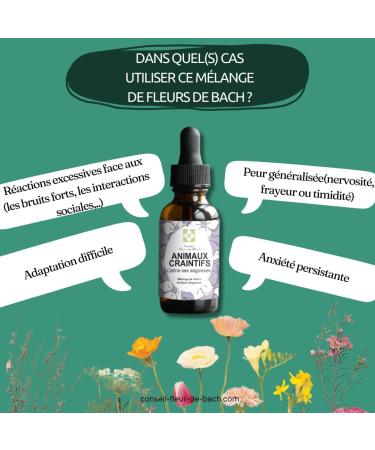 Bach Flowers Fearful Animals - This mixture of Bach flowers will allow your pet to manage their fears and anxieties with more cold blood. 30 ml Pack of 2 - Buy Online on GoSupps.com