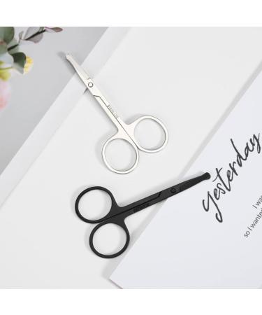 Professional Little Hair Shears for Ears & Noses - 2 Piece Set with Curved Safety Blades & Rounded Tip for Precise Trimming (Silver) - Buy Online on GoSupps.com