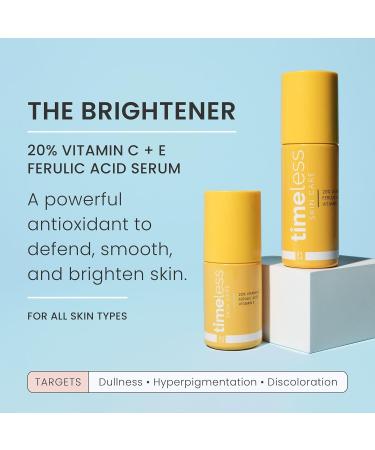 Timeless Skin Care Vitamin C Serum with Vitamin E & Ferulic Acid - 20% Vitamin C Brightening Serum - Face Serum for Oily & Dry Skin - Fragrance-Free Serum for Skin Care - 50ml 1.7 oz - Buy Online on GoSupps.com